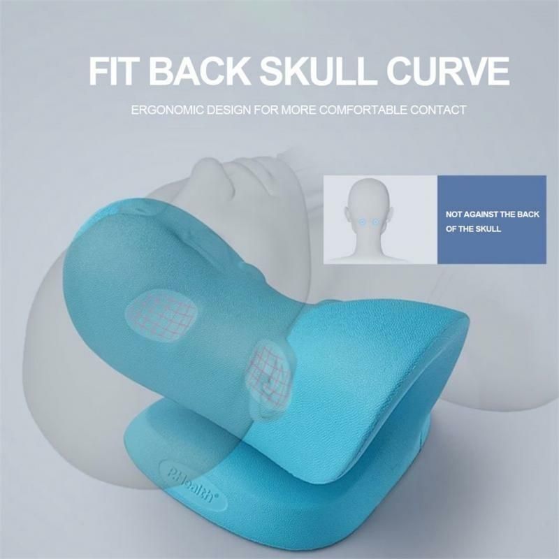 Neck Spine Traction Device Massage Pillow - Blue