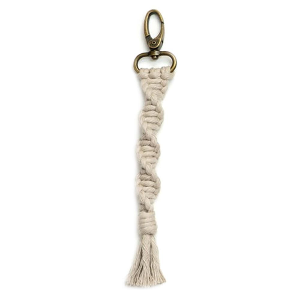 Mini Macrame Keychains Boho Macrame Bag Charms Handcrafted Accessory for Car Key Purse Phone Supplies, A