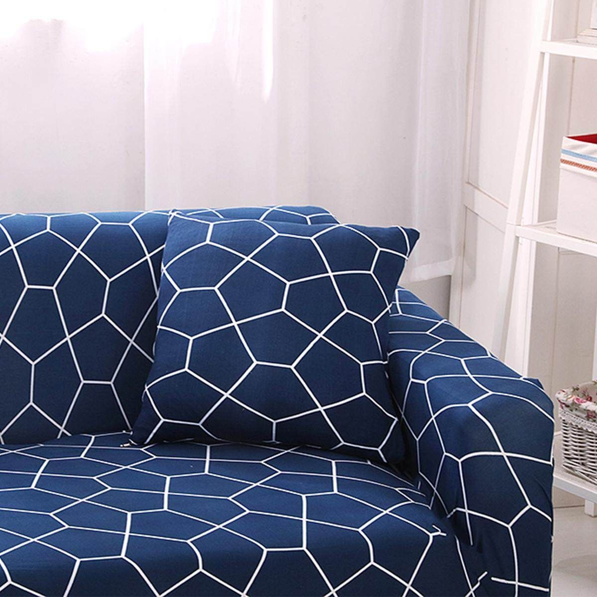 1 Seater 85-140cm Couch Sofa Slipcover Protector Cover W Pillow Case Chair Loveseat(Single Seat) The Water Cube