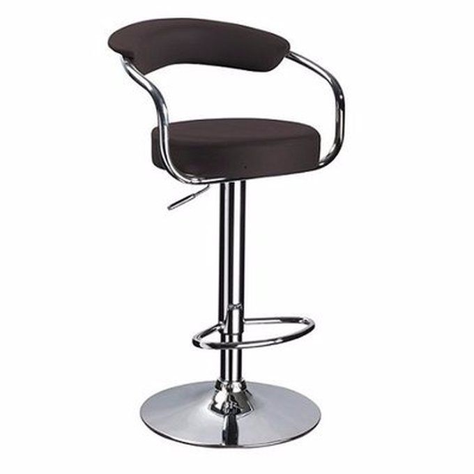 Handys - Chrome Bar Stool With Backrest - Black  (Lagos Delivery Only)