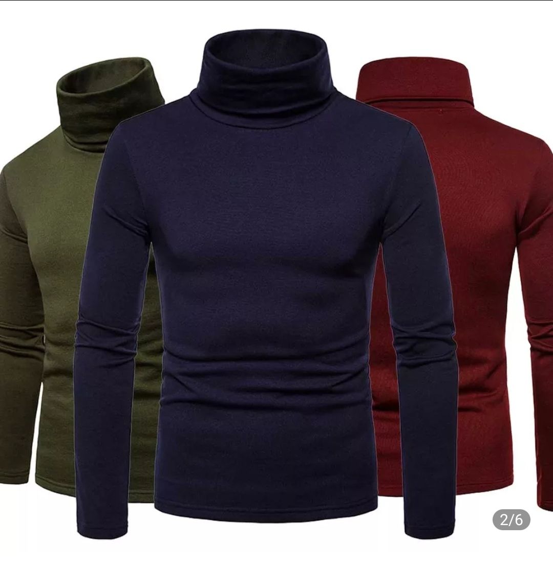 Turtle Neck Long Sleeve Top - 3 In 1