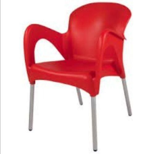 Plastic Chair With Arms /Iron Legs/1 Set