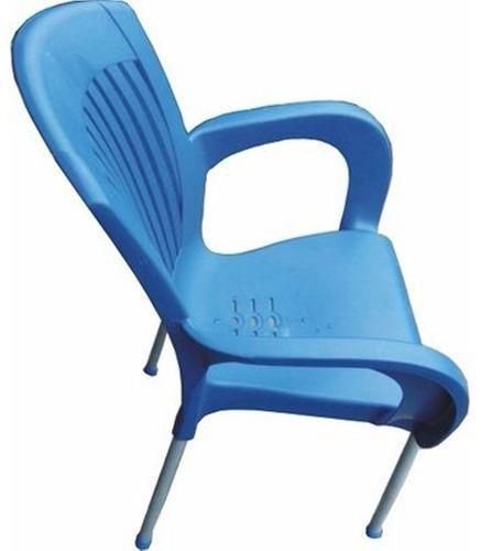 Plastic Chair With Arms /Iron Legs/1 Set