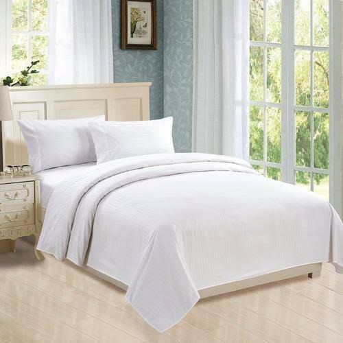 Plain White Duvet, Bedsheet And Pillow Cases