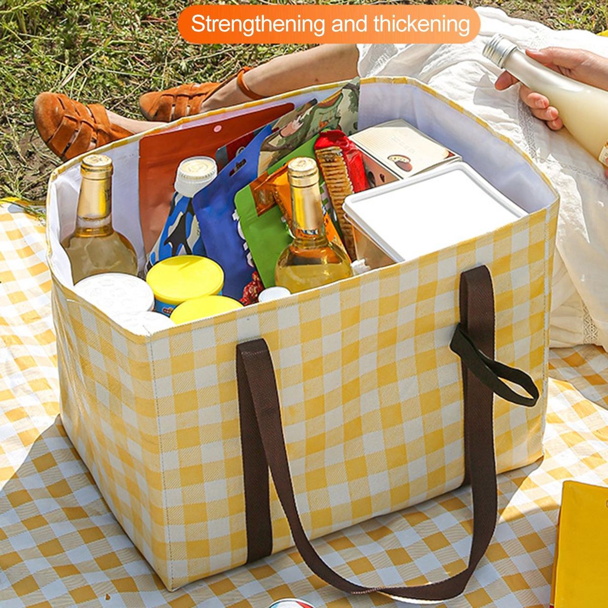 Grocery Bag Warm Keeping Office Worker Bento Box Bag Yellow