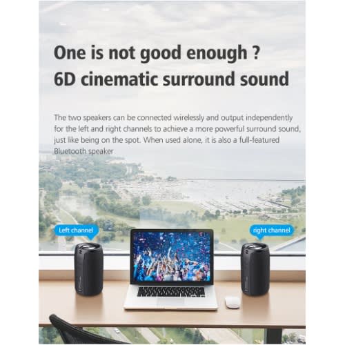 Zealot Waterproof S32 Outdoor Bluetooth Speaker - Black