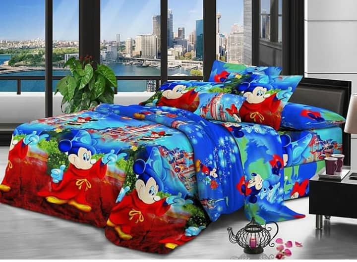 Cartooned Design Bedsheet 4 By 6 With 2 Pillowacases