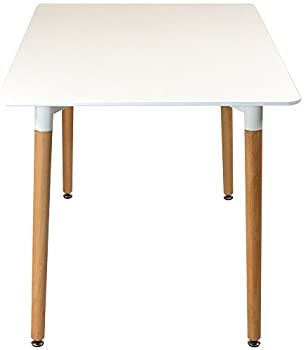 Scandinavian Style Dining Table With Beechwood Leg(White)