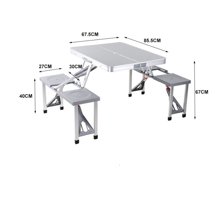 Outdoor Aluminum Picnic Folding Table With Umbrella