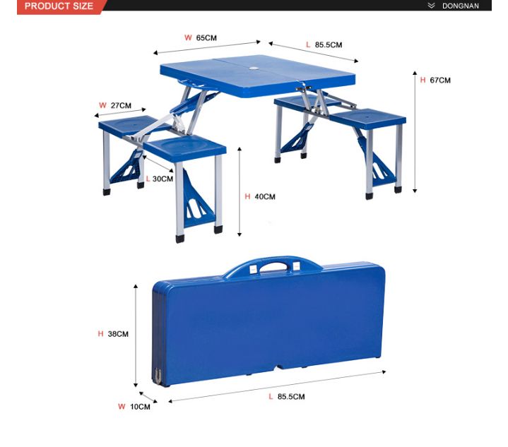 Outdoor Aluminum Picnic Folding Table With Umbrella