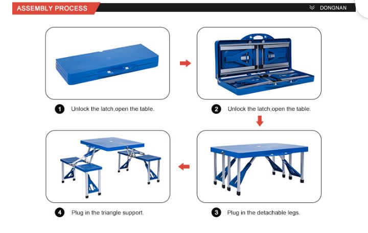 Outdoor Aluminum Picnic Folding Table With Umbrella