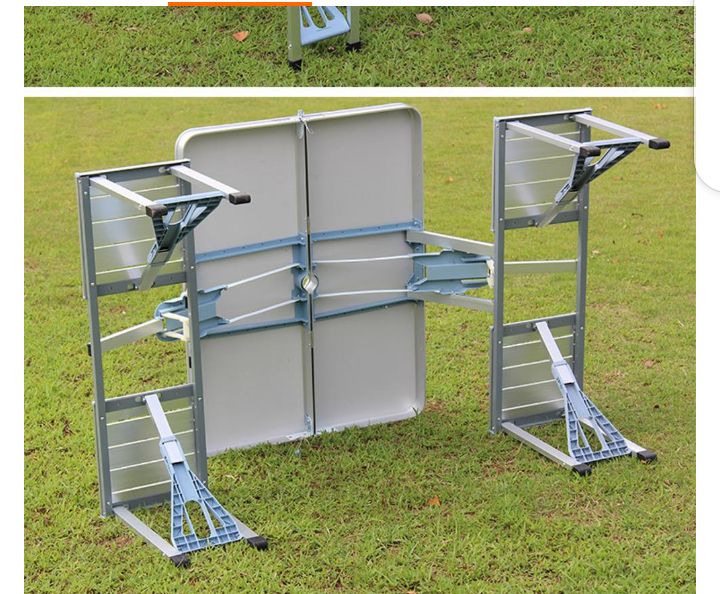 Outdoor Aluminum Picnic Folding Table With Umbrella