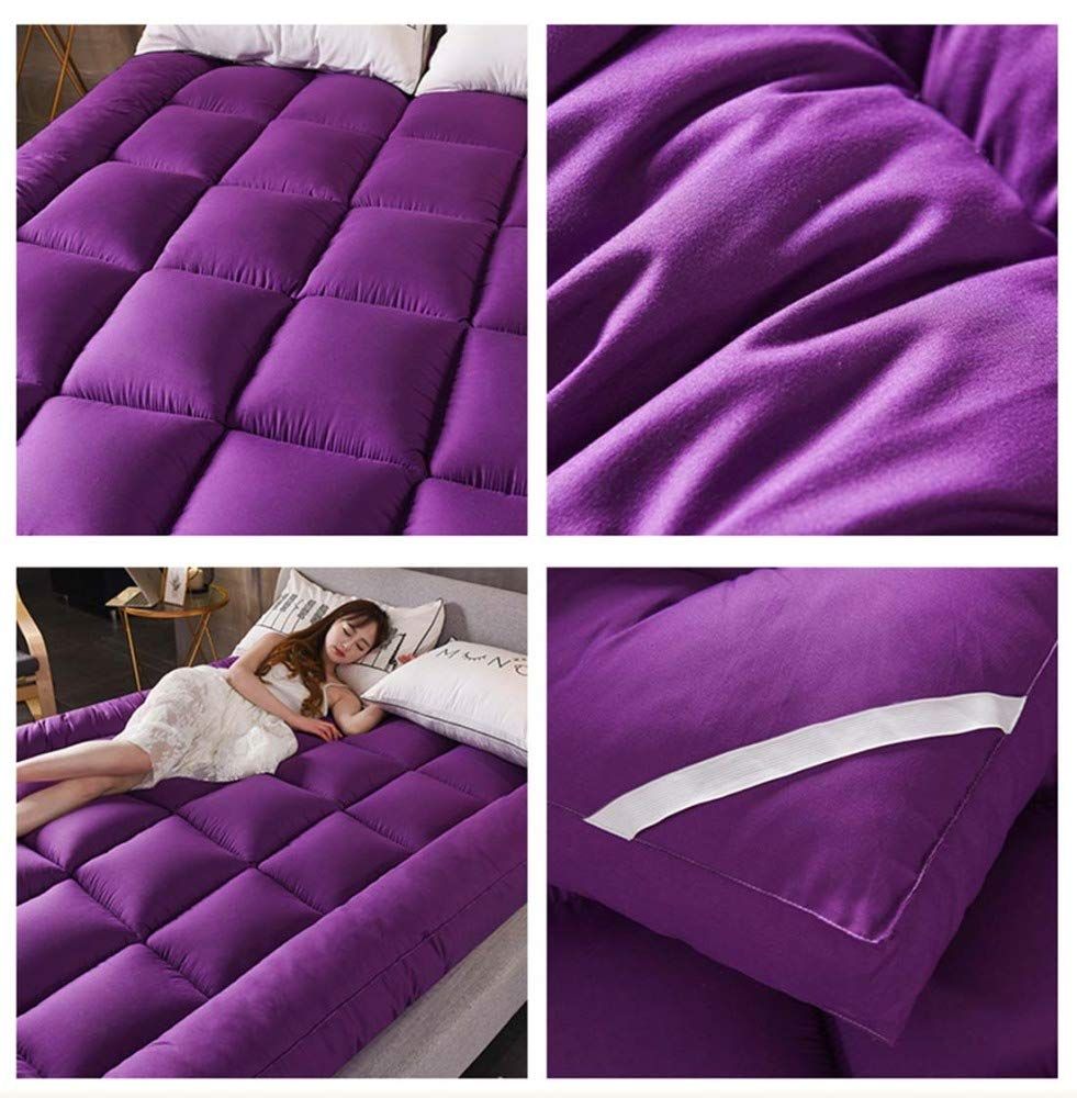 Fluffy,Quality 6cm Super Thick, Mattress Topper -Purple