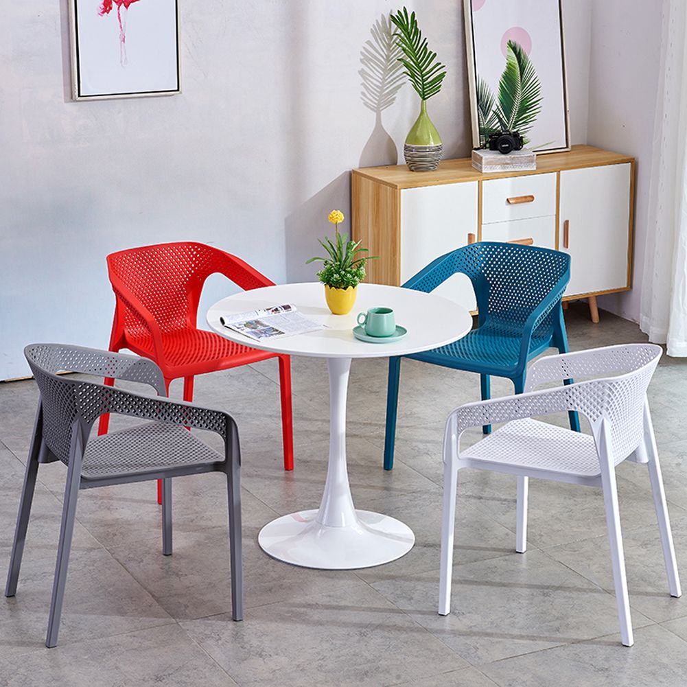 Modern Round Dining Table With Pedestal Base(White)