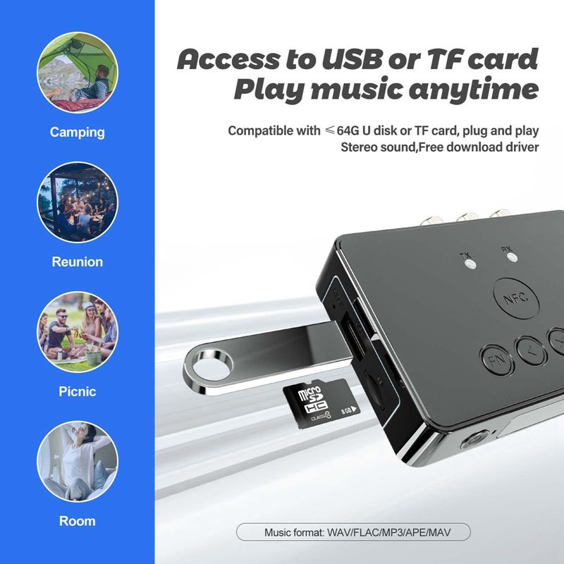 Bluetooth Transmitter Receiver 2 In 1 Nfc Coaxial Optical