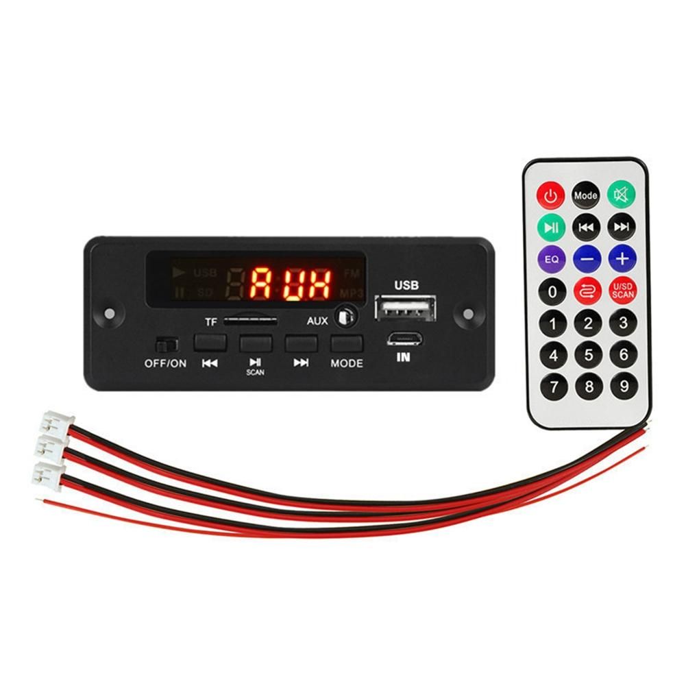 2X25W 50W Amplifier MP3 Player Decoder Board 5V-12V Bluetooth 50 Car FM Radio Module Support TF USB AUX Player Decoder