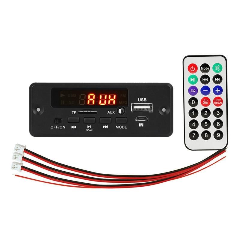 2X25W 50W Amplifier MP3 Player Decoder Board 5V-12V Bluetooth 50 Car FM Radio Module Support TF USB AUX Player Decoder