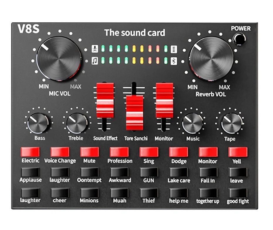 V8S II Soundcard For Music Production Tiktok Live Instagram