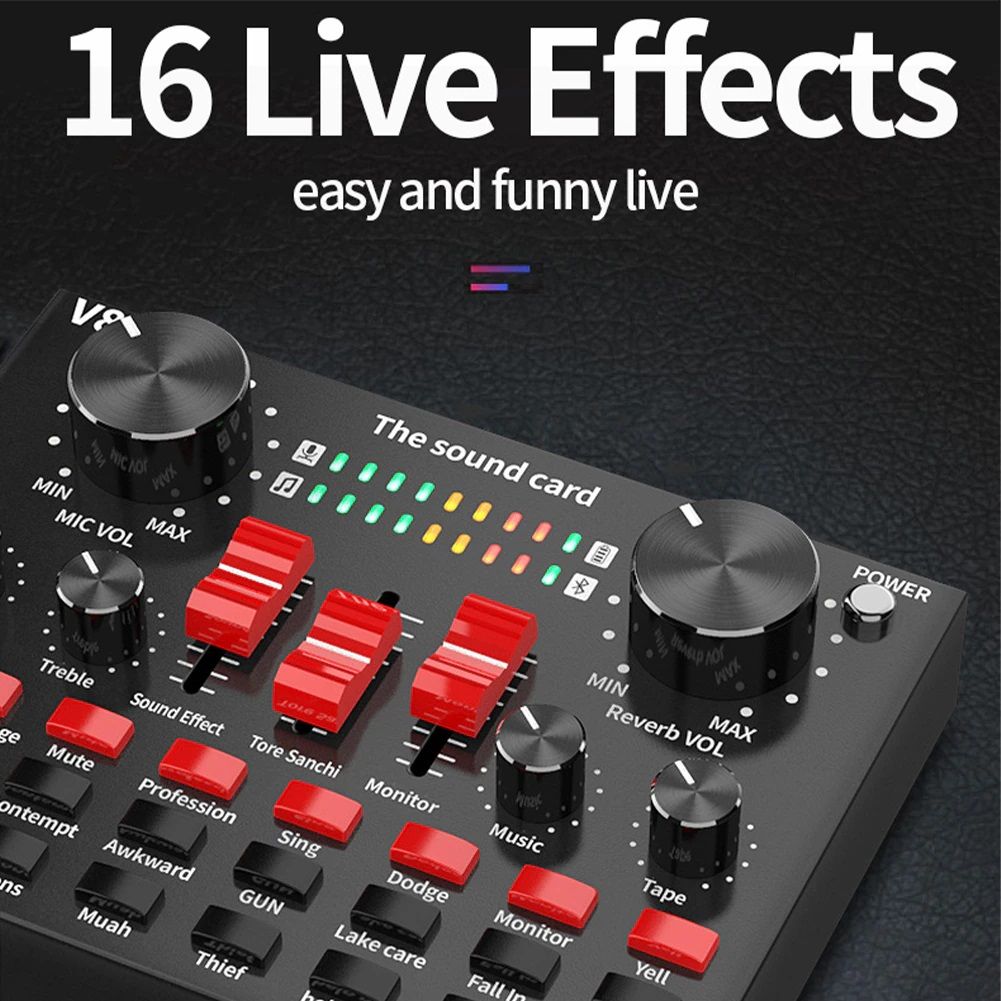 V8S II Soundcard For Music Production Tiktok Live Instagram