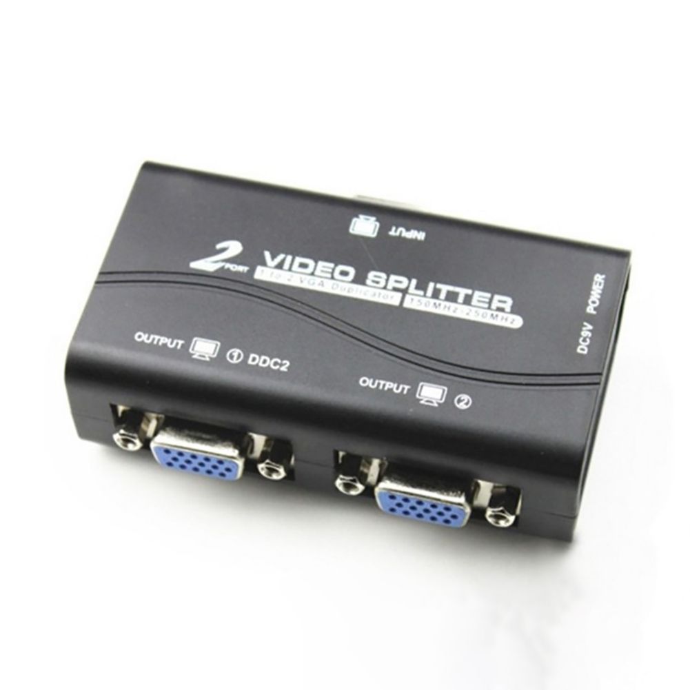 1 To 2 Monitor 2 Ports VGA Video Splitter Box Distributor-