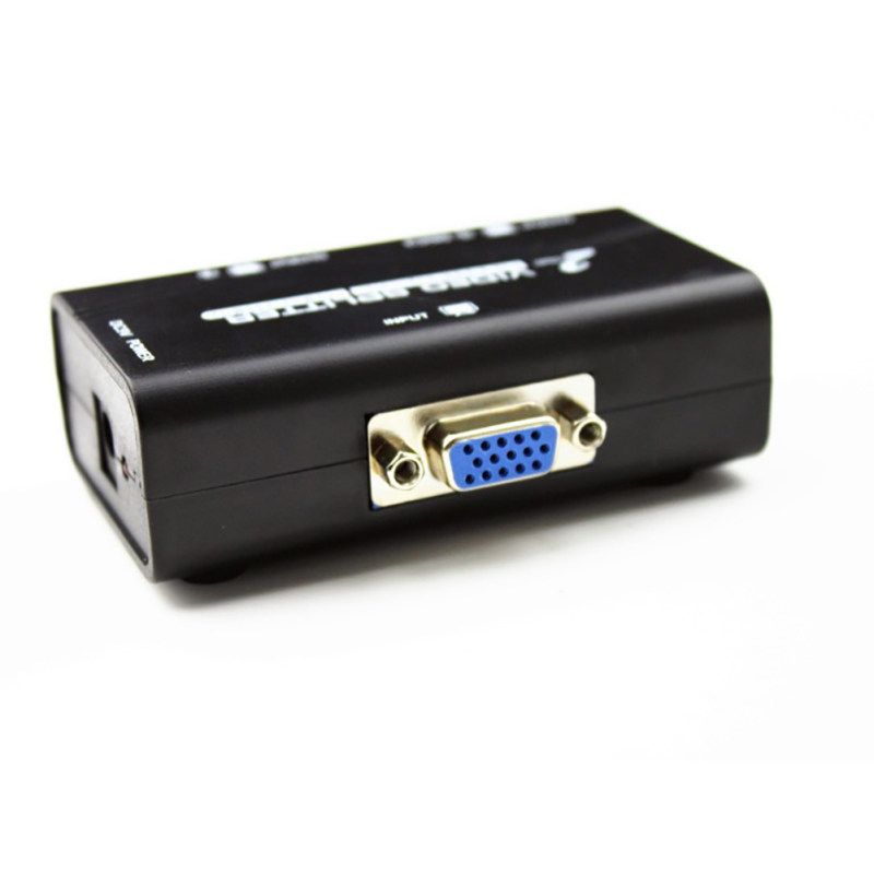 1 To 2 Monitor 2 Ports VGA Video Splitter Box Distributor-