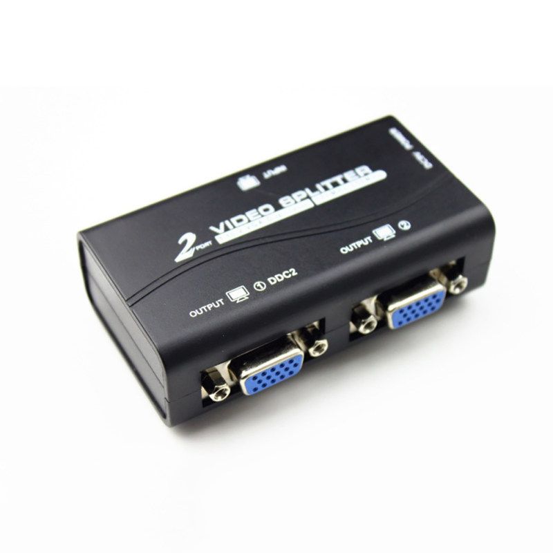 1 To 2 Monitor 2 Ports VGA Video Splitter Box Distributor-