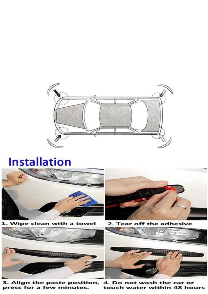 2PCS Bumber Guard Lip Anti-scratch Strip Sticker