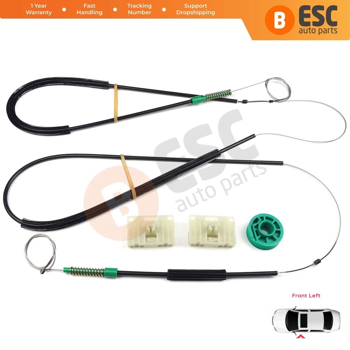 ESC Auto Parts EWR605 Electrical Power Window Regulator Repair Kit Front Left Door for Audi A3 Coupe 1996-2003 Ship From Turkey