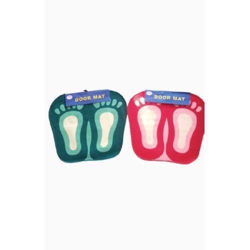 2pieces Cute Footprints Feet Shape After  Bath Footmat