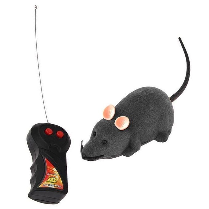 RC Wireless Rotation Mouse Electronic Rat Toy Flocking Tricky