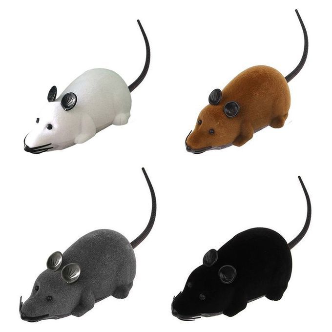 RC Wireless Rotation Mouse Electronic Rat Toy Flocking Tricky