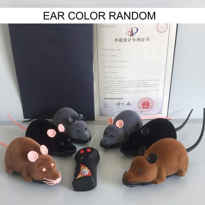 RC Wireless Rotation Mouse Electronic Rat Toy Flocking Tricky