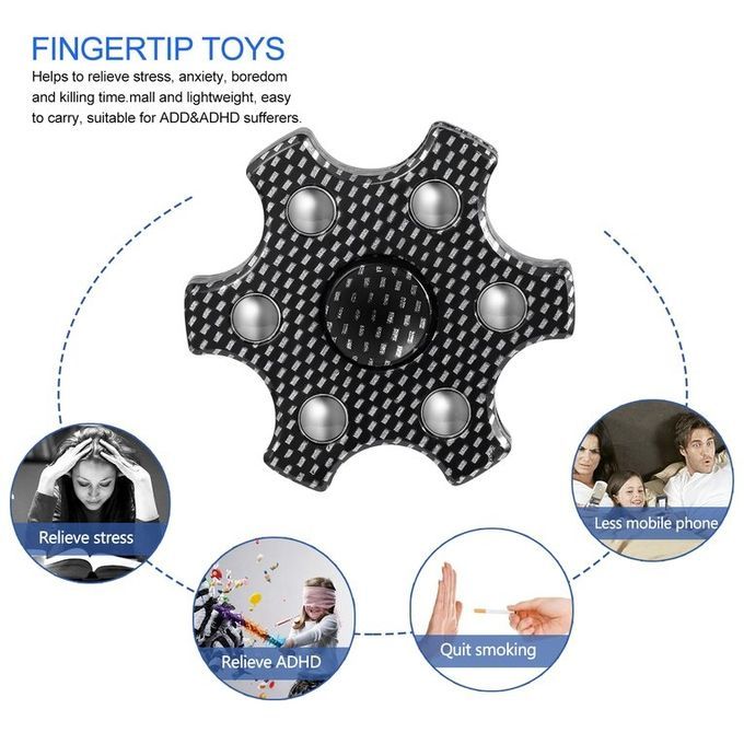 Finger Spinner Hand Toy Fast Bearing Focus Fingertip Hexagonal