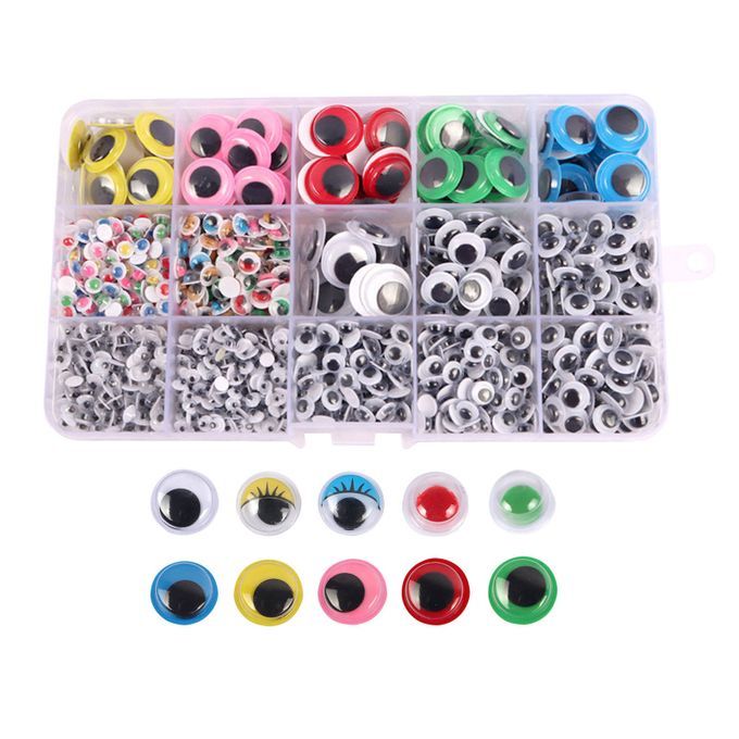 1120pc Giant Googly Wiggle Eyes Self Adhesive For Doll Making Colorful