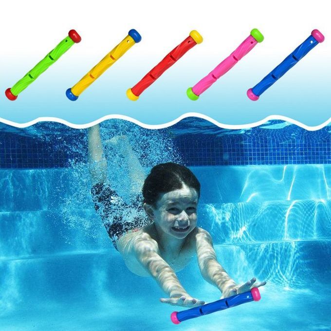 DM 5 Pcs Multicolor Diving Stick Toy Underwater Swimming Training Sticks-Multicolor