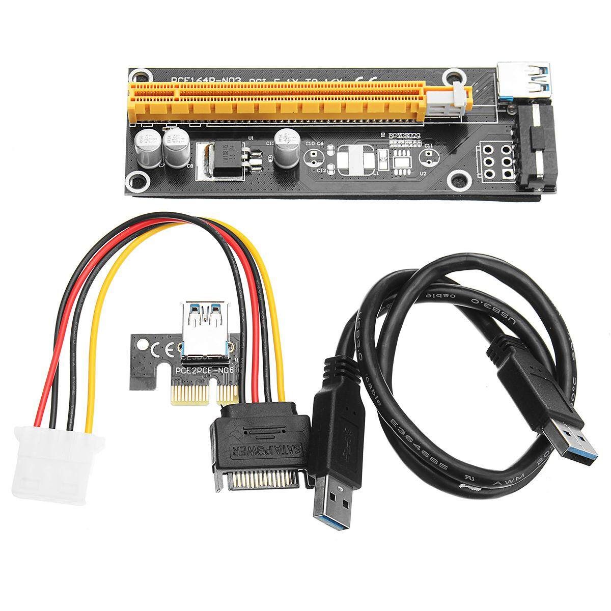 BTC ETH Pcie -E 1x To 16x Extender Riser Card Adapter USB 3.0 Cable