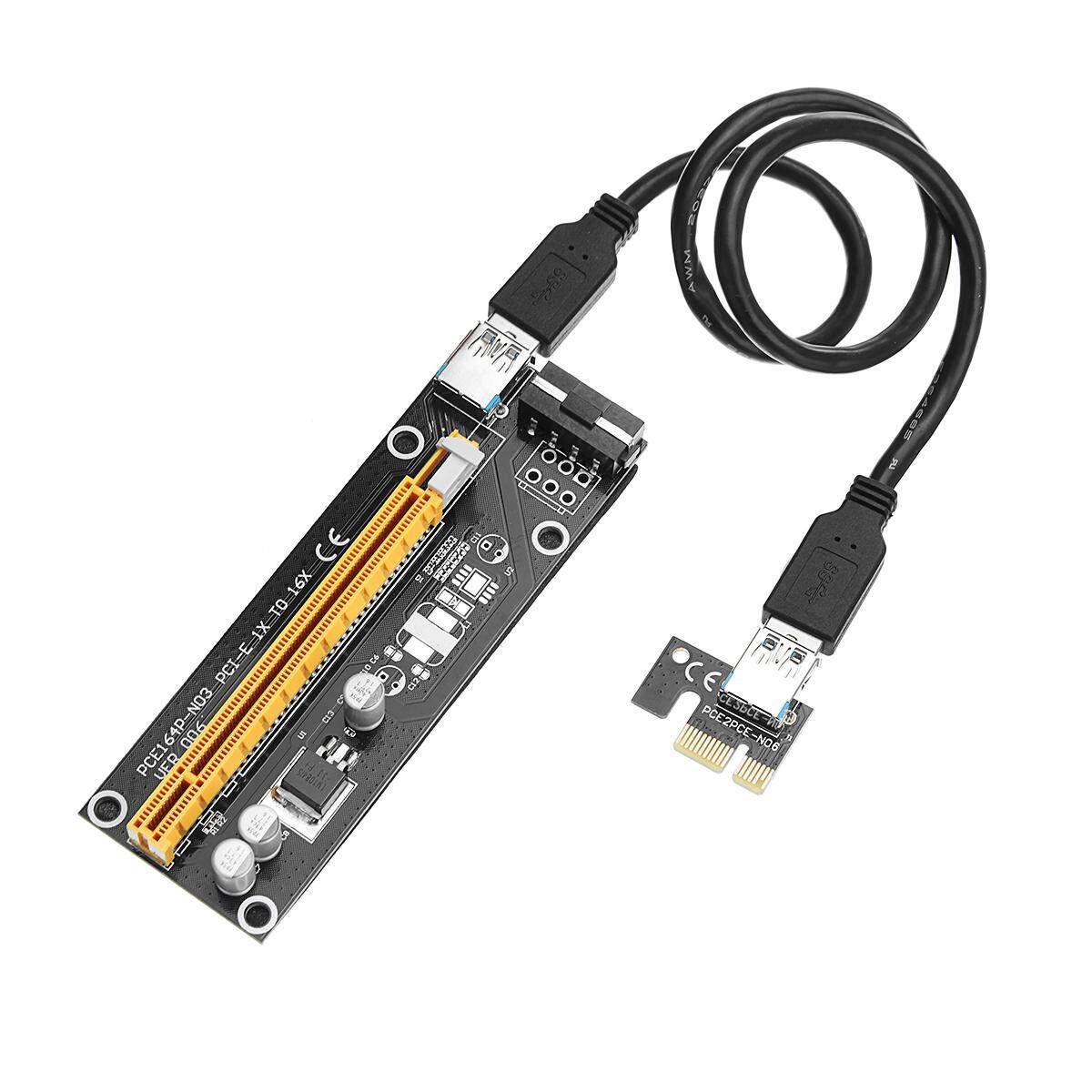 BTC ETH Pcie -E 1x To 16x Extender Riser Card Adapter USB 3.0 Cable