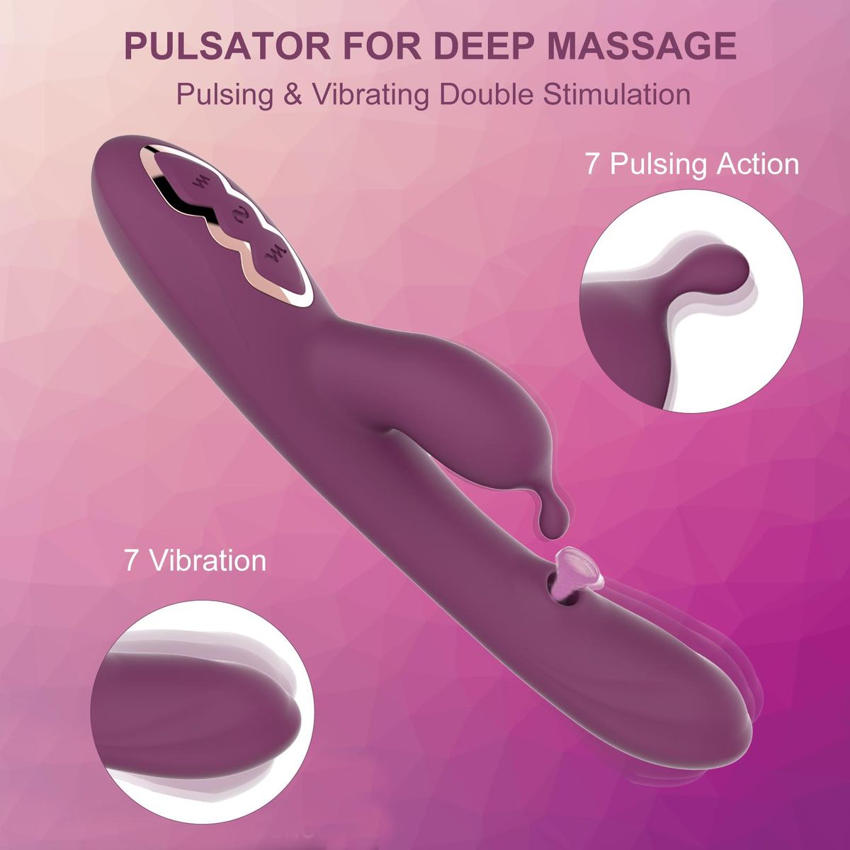 Wtoyu Adult products double motor vibrator suction vibrator double-headed female sex toys Purple