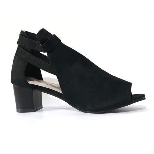 Ladies Platform High Thick Heel Big Size Sandals Open Toe Ankle Buckle Black
