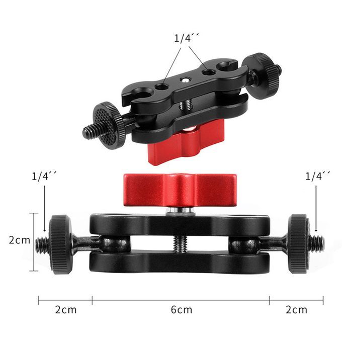 Double Ballhead Mount 1/4 Inch Screw Magic Ball Head Arm