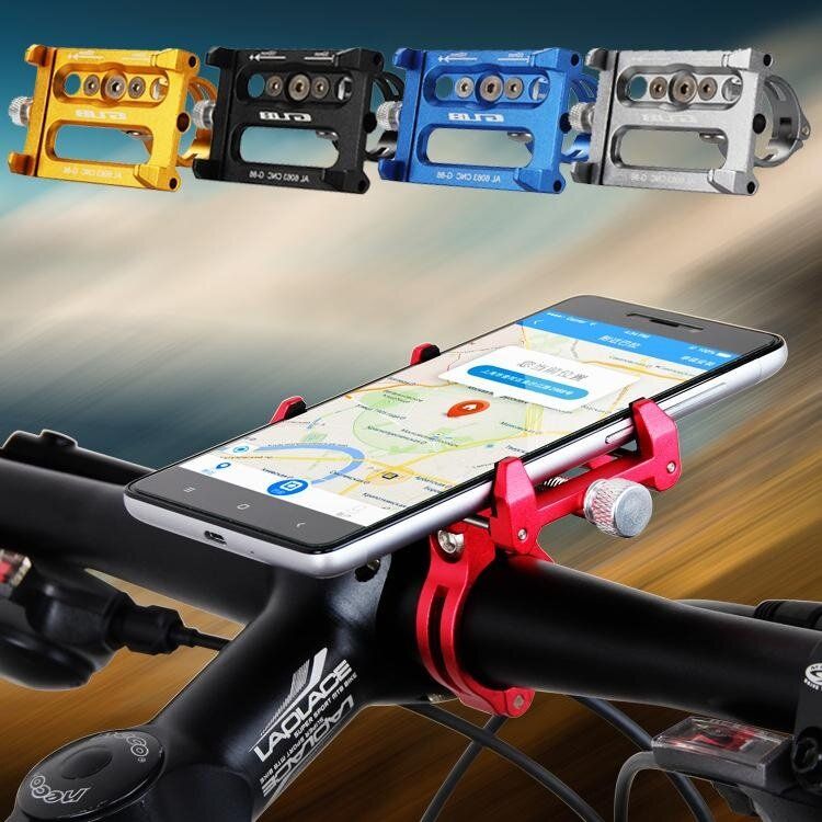 Solid Metal Bike Bicycle Motorcycle Handle Phone Mount Holder For CellPhone GPS Gold (gold)