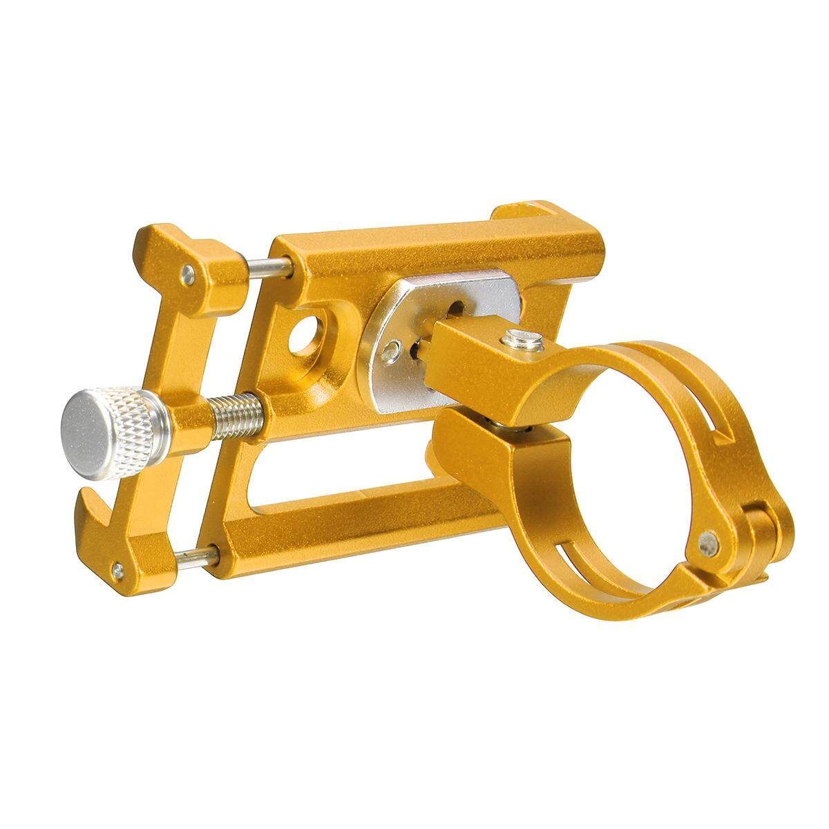 Solid Metal Bike Bicycle Motorcycle Handle Phone Mount Holder For CellPhone GPS Gold (gold)