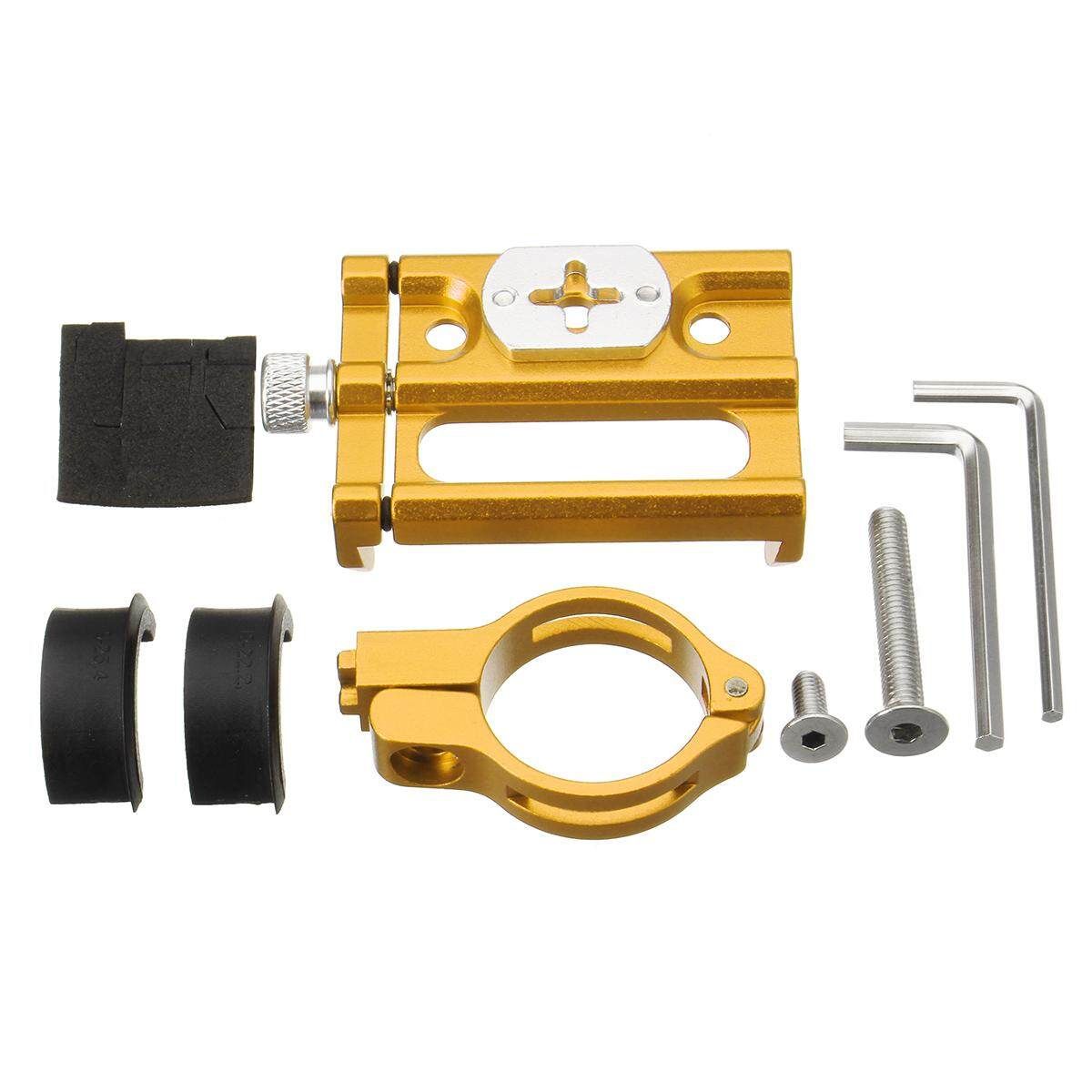 Solid Metal Bike Bicycle Motorcycle Handle Phone Mount Holder For CellPhone GPS Gold (gold)