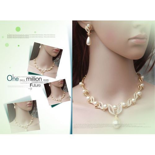 Pearl Necklace Earrings Bridal Jewelry Sets Lady Jewelry