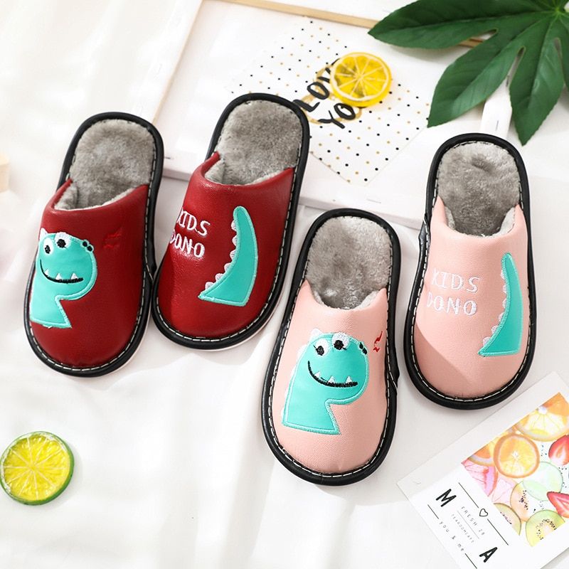 Flip Flop Plush Toddler Slides Indoor Shoes House Children Slippers