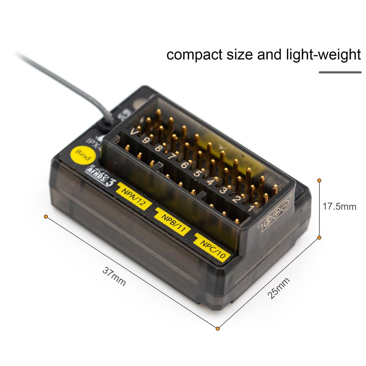 FLYSKY FGr12B 2.4GHz 12CH Receiver PWM PPM Ibus for AFHDS3 Transmitters RF Modules PL18/ NB4 /NB4 Lite RC Car Boat Vehicle