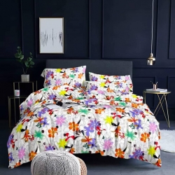 White flowered bedsheets with pillow case