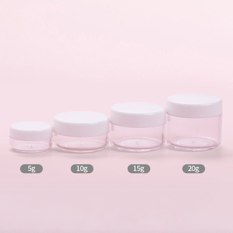 5/10/15/20g PS Cream Box Cream Bottle Trial Sample Empty Container Make Up Jar Cosmetic Transparent Bottling(#White)