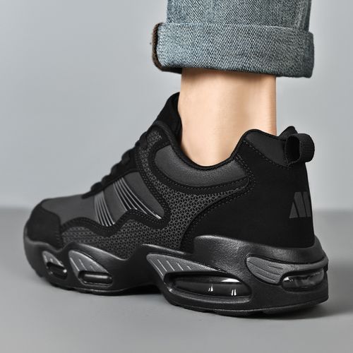 New Arrival High-top Sneakers Men Big Size 38-47 High Quality PU Leather Damping Cushion Sneakers Male Basket Shoes Cool Outdoor Footwear Black