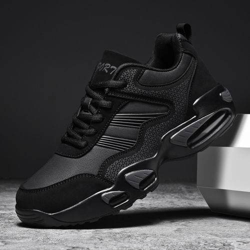 New Arrival High-top Sneakers Men Big Size 38-47 High Quality PU Leather Damping Cushion Sneakers Male Basket Shoes Cool Outdoor Footwear Black
